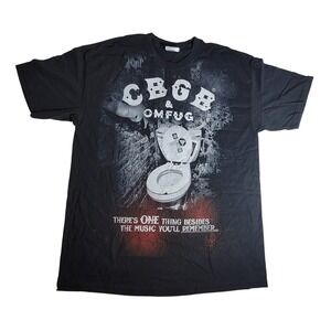 CBGB OMFUG Our Toilet Graphic T-Shirt Mens Large Black Punk Rock NYC Tee